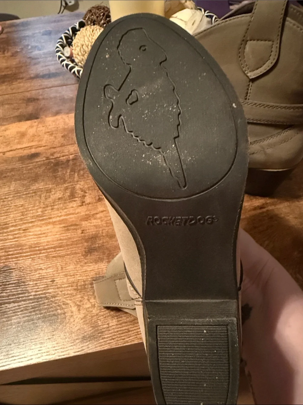 Rocket Dog Taupe Western Strap Ankle Booties